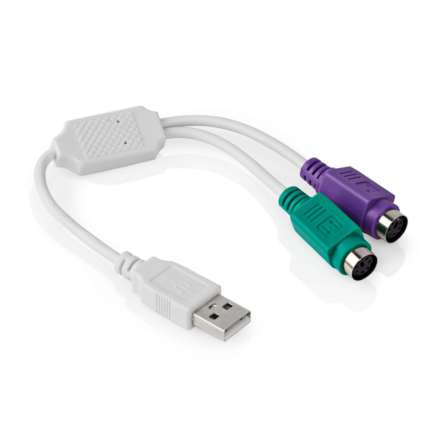USB-zu-PS/2-Adapter - Weiss - Goobay