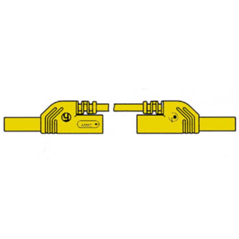 CONTACT PROTECTED INJECTION-MOULDED MEASURING LEAD 4mm 25cm / YELLOW - Hirschmann