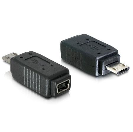 Mini USB - micro USB B Verloopstekker - Delock