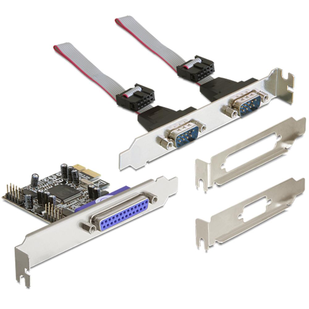 PCI Express Kaart - 2x Serieel + Parallel - Delock