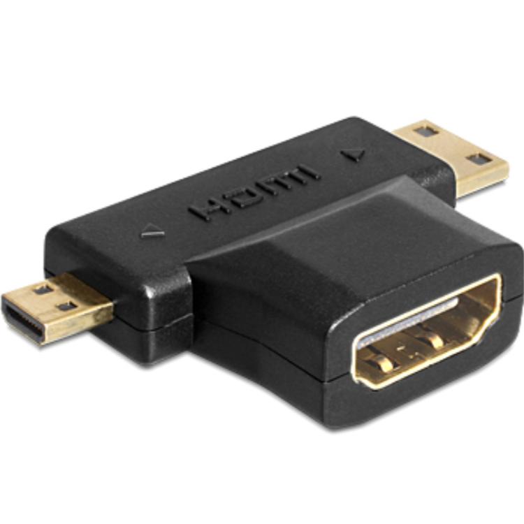 HDMI A naar HDMI Mini C/Micro D Verloopstekker - Delock