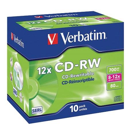 CD-RW 12x - Jewel case - Verbatim