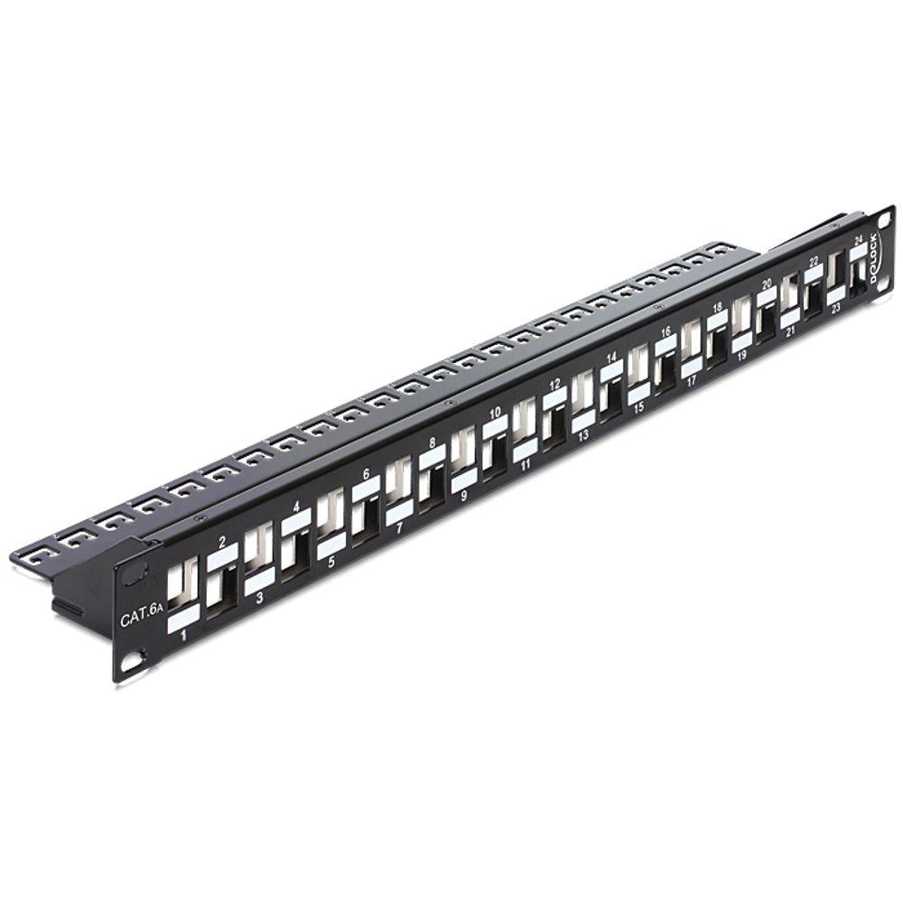 Delock 19? Keystone Patch Panel 24 Port staggered with strain relief