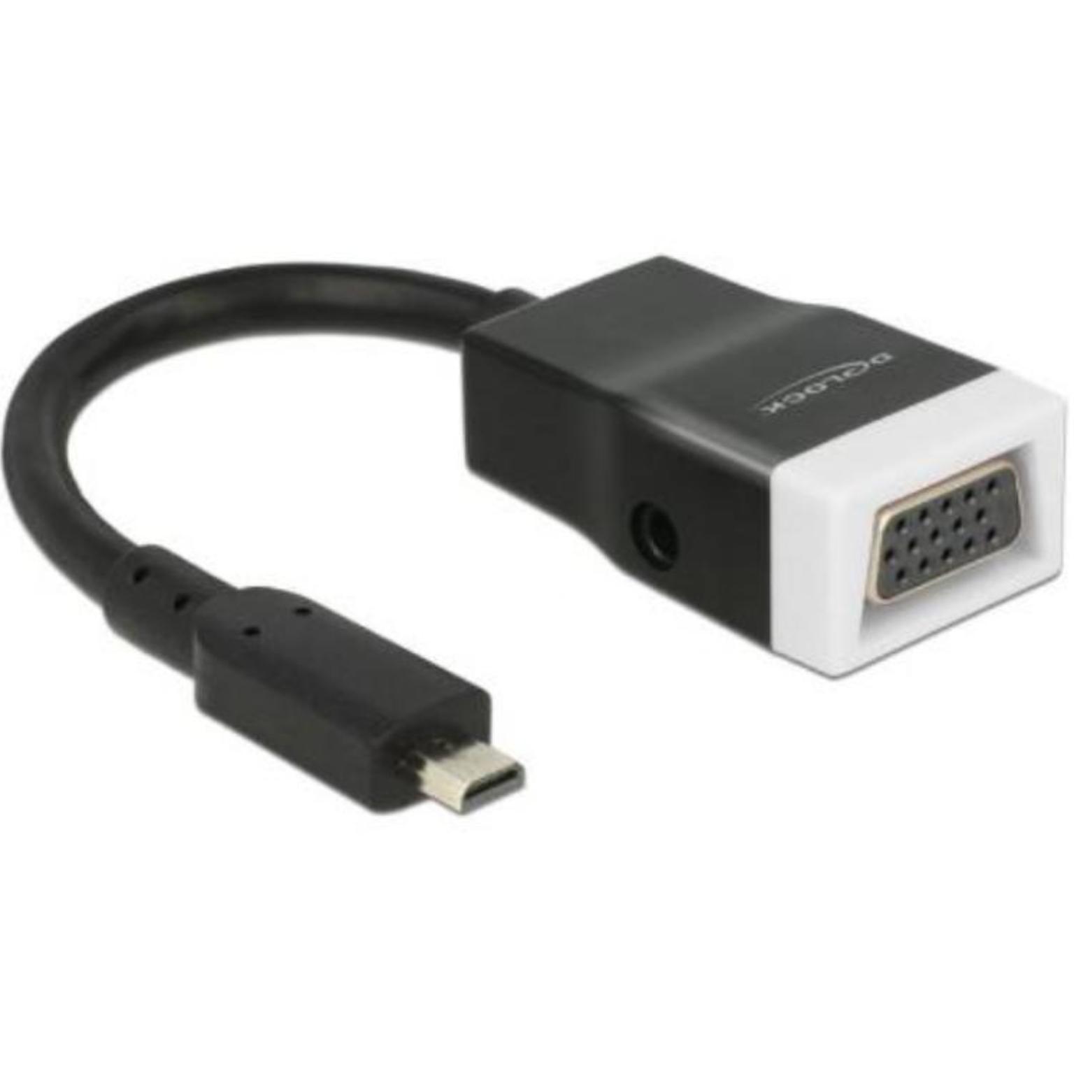 Mini-HDMI auf VGA - Schwarz - Delock