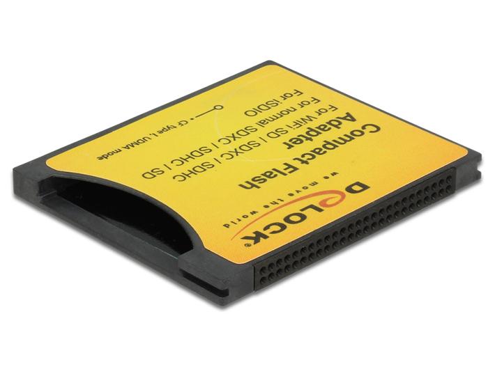 Delock Compact Flash Adapter voor iSDIO (WiFi SD), SDHC, SDXC geheugen - Delock