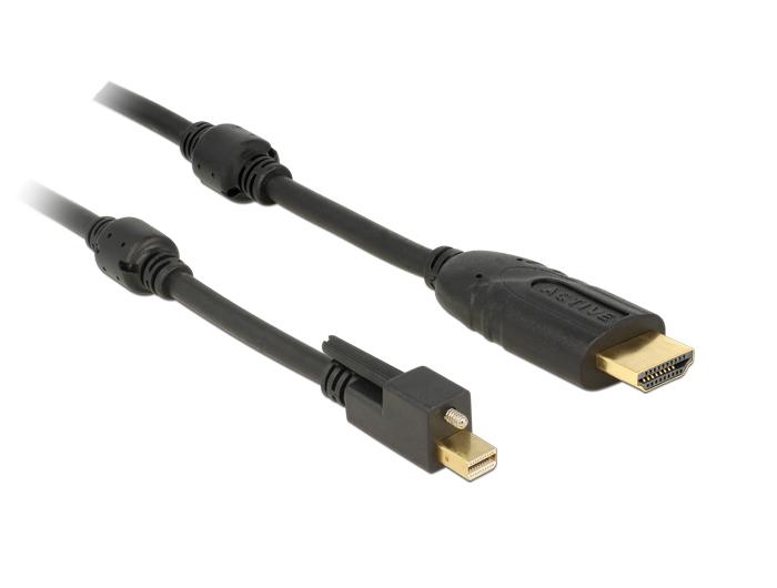 Delock Kabel mini Displayport 1.2 male met schroef > HDMI male 4K Ak - Delock