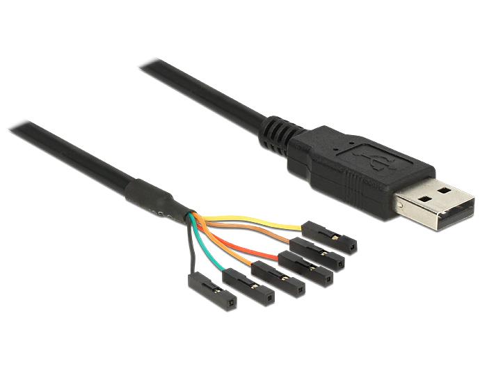 Delock kabel USB mannelijk > TTL 6 Pin Header vrouwelijk enkel 1,8 m - Delock