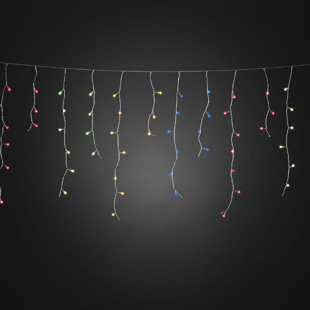 LED Icicle ongelijke strengen, multicolor cherry LED, 5.07m breed - Konstsmide