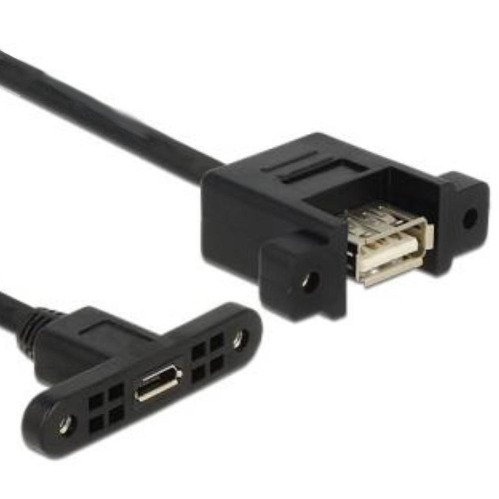 Micro USB - USB A Inbouw kabel - Delock