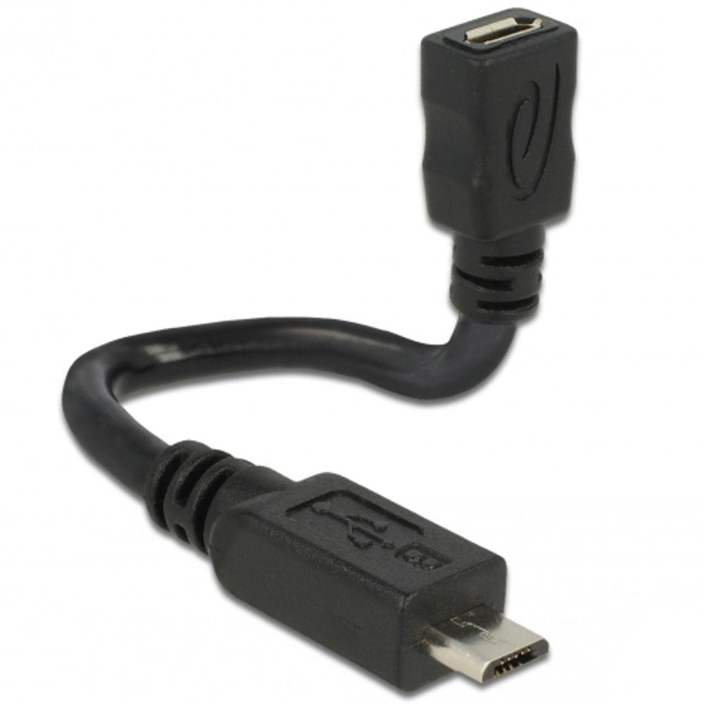 Delock Kabel USB 2.0 Micro-B Stecker > USB 2.0 Micro-B Buchse OTG Sha - Delock