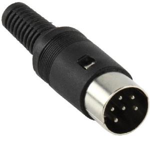 DIN-Steckverbinder 6,0mm vernickelt, männlich, gerade
