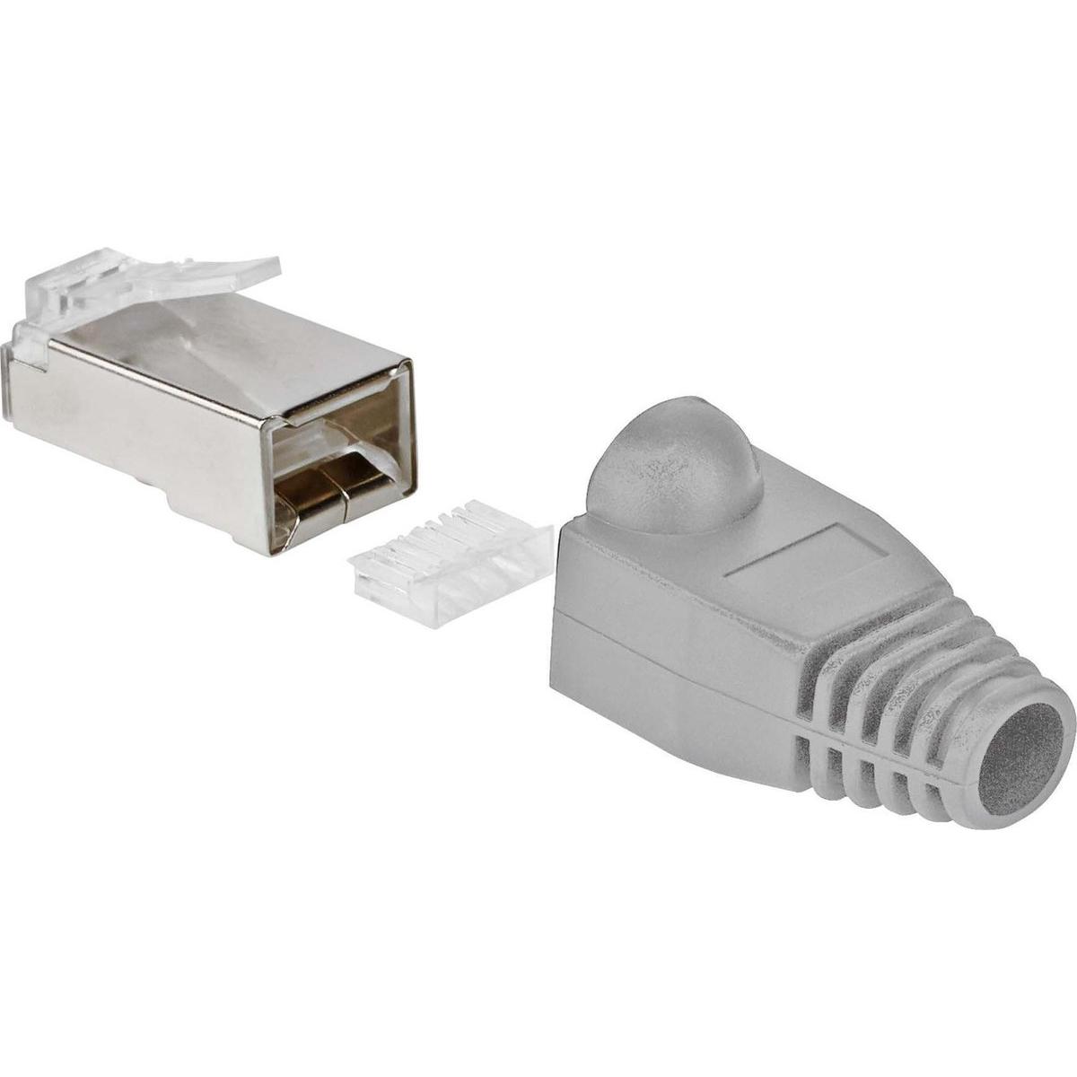 Cat 5e modularer RJ45 Stecker + Tülle - Allteq