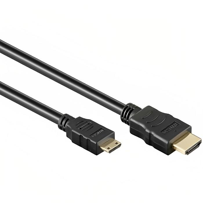 HDMI Mini Kabel vergoldet - Mini HDMI Typ-C - 10.2 Gbps - Full HD 1080p - 3D - 4K@30 Hz - Audio Return Channel