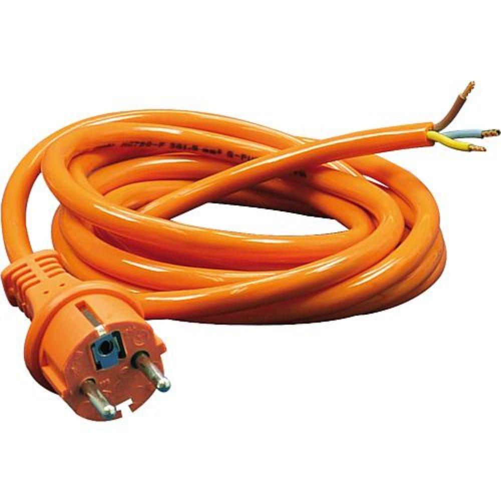 Gerätekabel schuko - offenes Ende - orange - reines Kabel - Geeignet für chemische und mechanische Belastungen