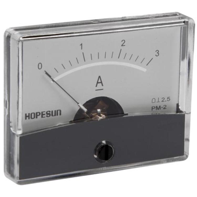 ANALOGE PANEELMETER VOOR DC STROOMMETING 3A DC / 60 x 47mm - HQ Products