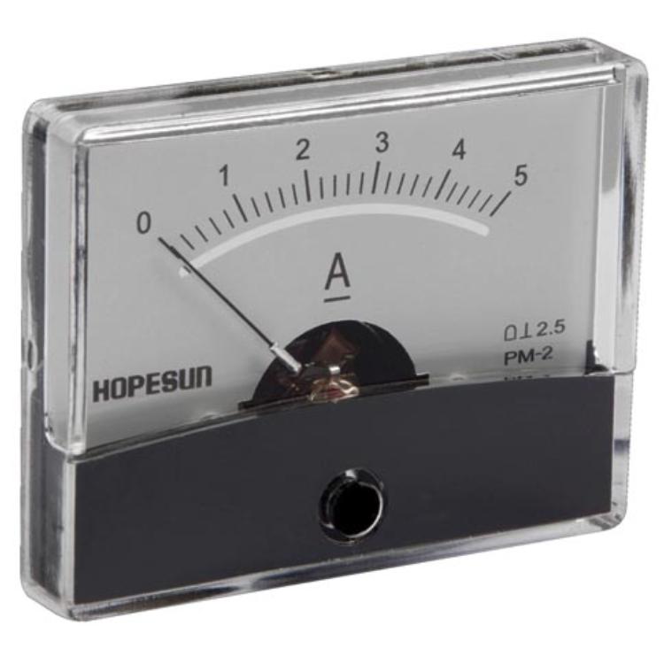 ANALOG PANEL METER für STROMMESSUNGEN DC 5A DC/60 x 47 mm - HQ Products