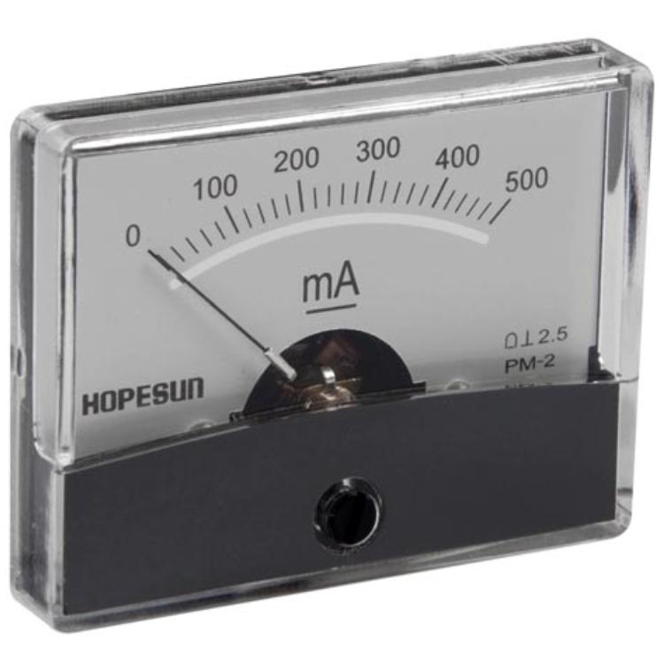 ANALOG PANEL METER für DC aktuelle Messungen 500mA DC/60 x 47 mm - HQ Products