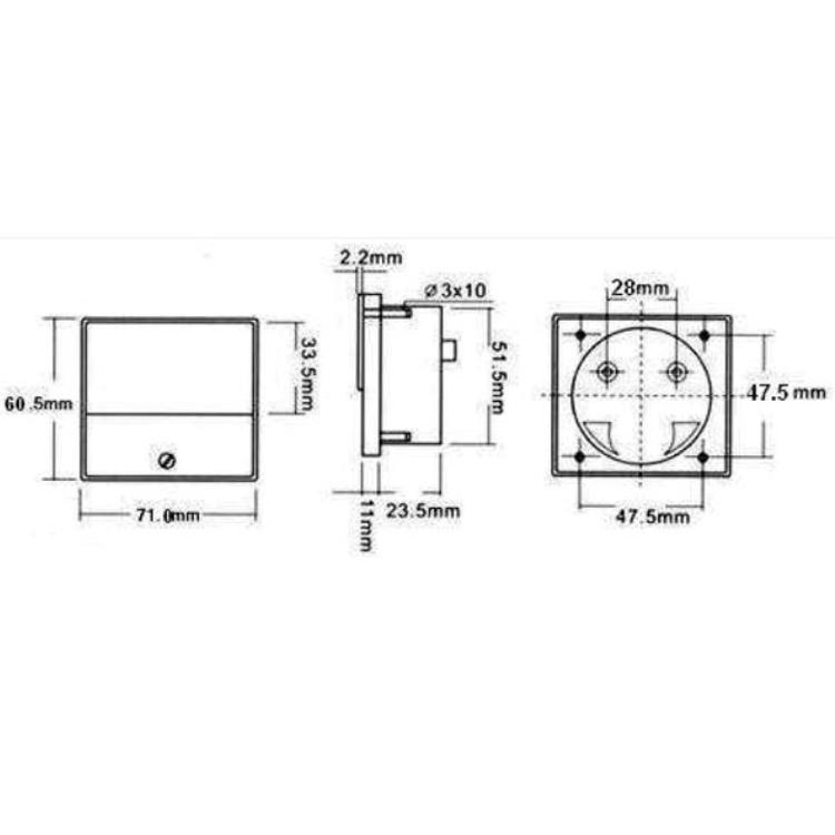 ANALOGE PANEELMETERVOOR DC SPANNINGSMETINGEN 15V DC / 70 x 60mm - HQ Products
