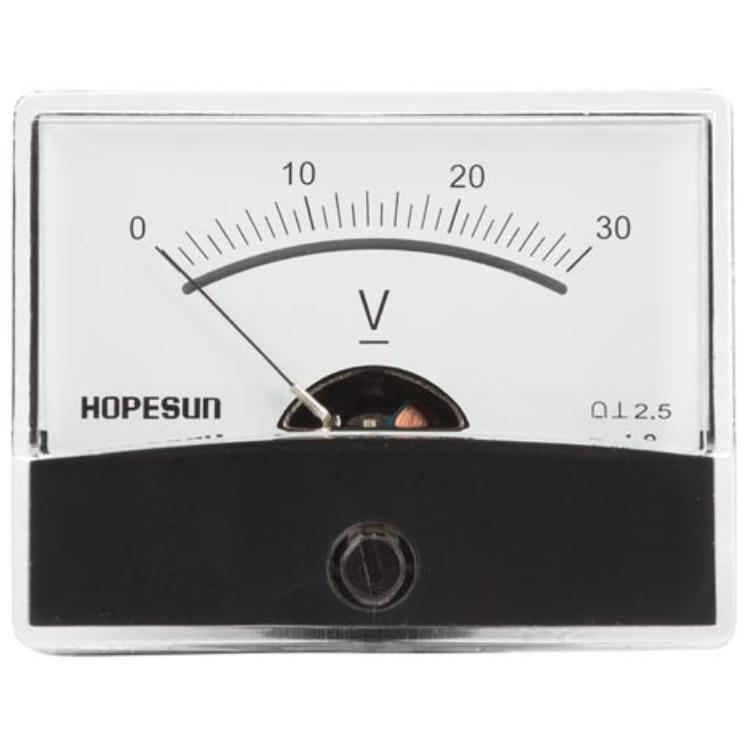 ANALOGE PANEELMETERVOOR DC SPANNINGSMETINGEN 30V DC / 60 x 47mm - HQ Products
