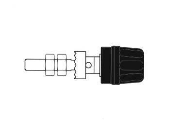 4 mm TERMINAL mit isolierte Leiter/schwarz (PK10A)