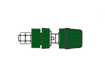 ISOLIERT, 4 mm INBOUWBUS mit Tasse und RING/grün (PKI10A)