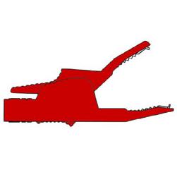 GEISOLEERDE KROKODILLENKLEM 4mm 34A, CONTACTBEVEILIGING / ROOD (AK2B 2540)
