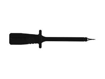 ISOLIERTE TEST Sonde 4mm mit schlanken Edelstahl SPRUNG Stahl Tipp / BLACK (P - Hirschmann