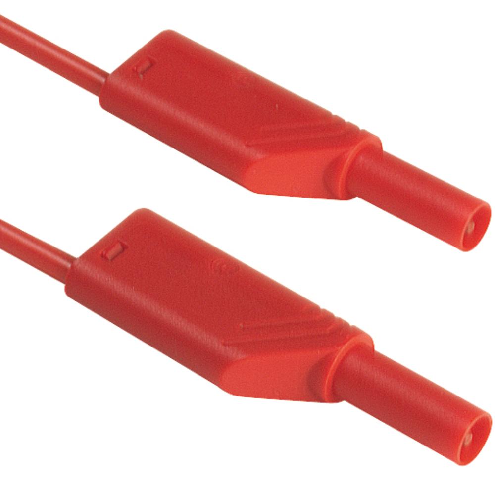 KONTAKTGESCHÜTZTE SPRITZGESCHNITZTE MESSLEITUNG 4mm 25cm / ROT (MLB SH/W