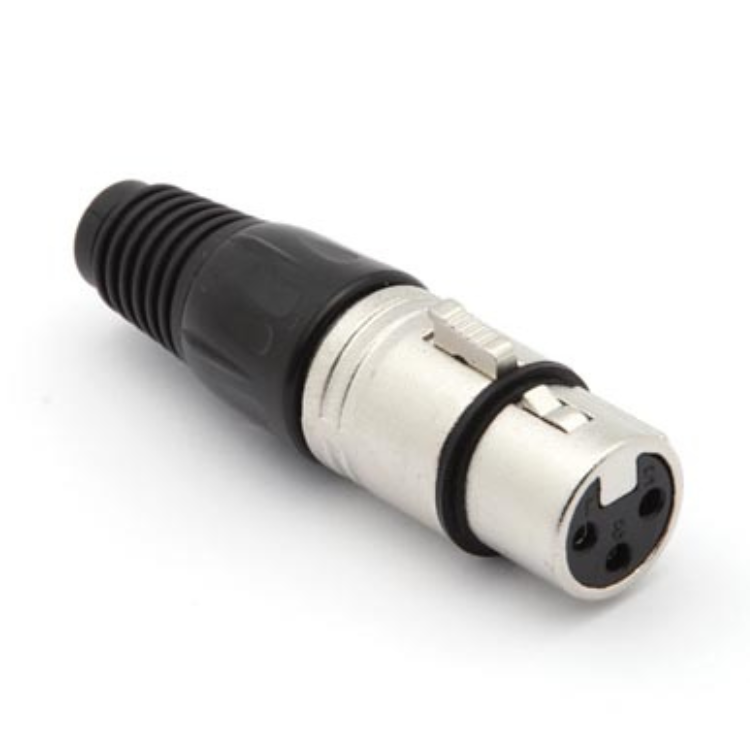 3p weibliche XLR Stecker vernickelt - HQ Products