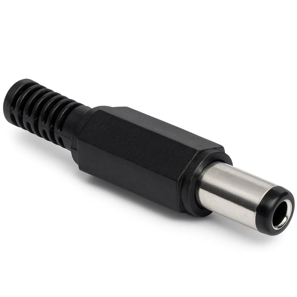 DC Stecker Male - Schwarz - 5.5 x 2.1 mm