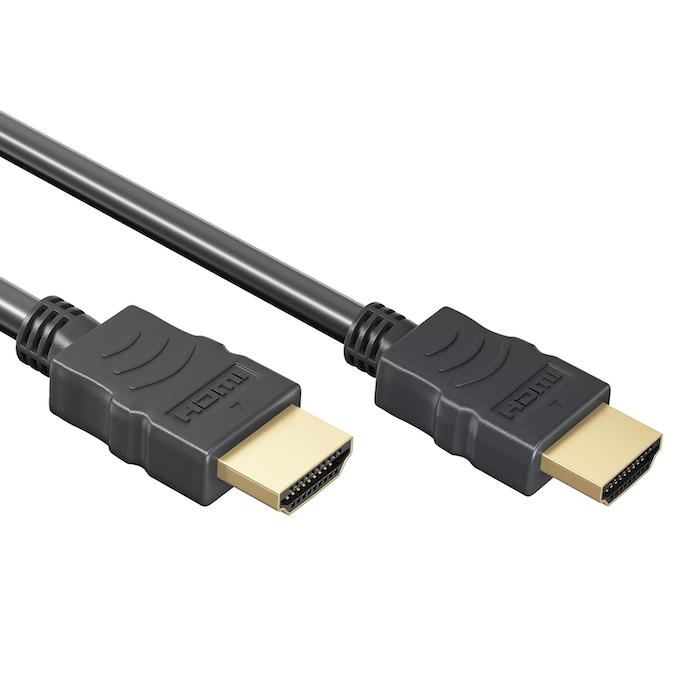 HDMI-Kabel - vergoldet - Hochgeschwindigkeit - 10,2 Gbps - Full HD 1080p - 3D - 4K@30 Hz - ARC - Schwarz