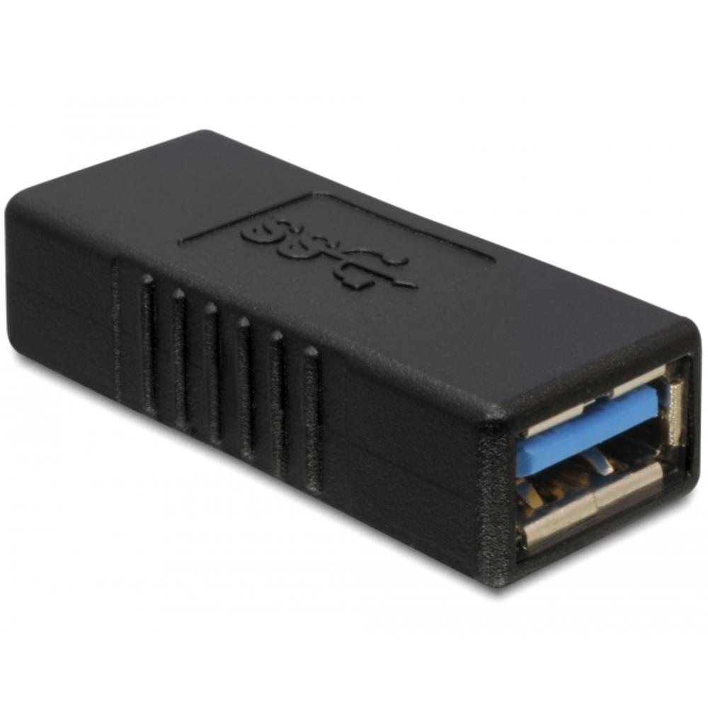 USB A auf USB A Kupplungsstück - Schwarz