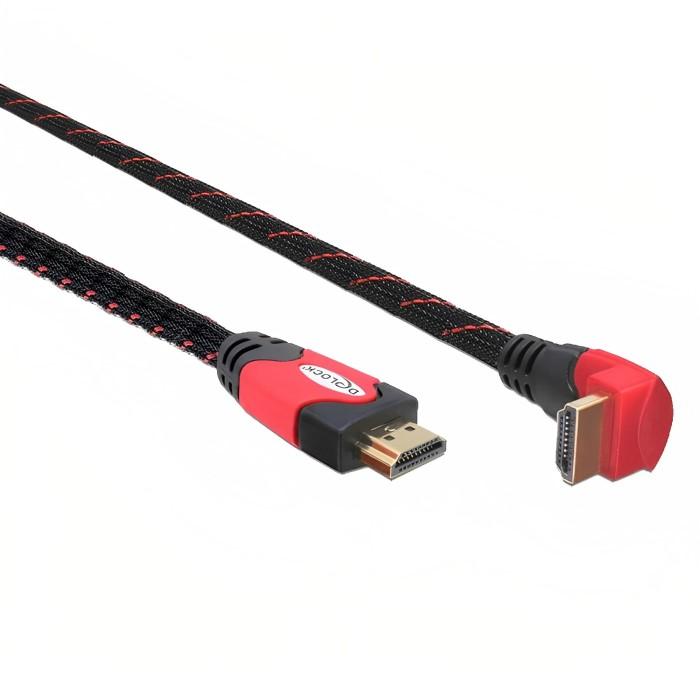 Delock - 1.4 High Speed HDMI-Kabel - einseitig gewinkelt - 1 m - Schwarz/Rot