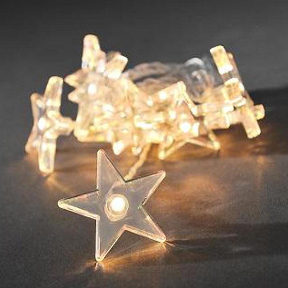 Lichterkette - LED-Weihnachtsbeleuchtung für den Innenbereich - 10 Lichter - 1,35 Meter - warmweiß - 3x AA