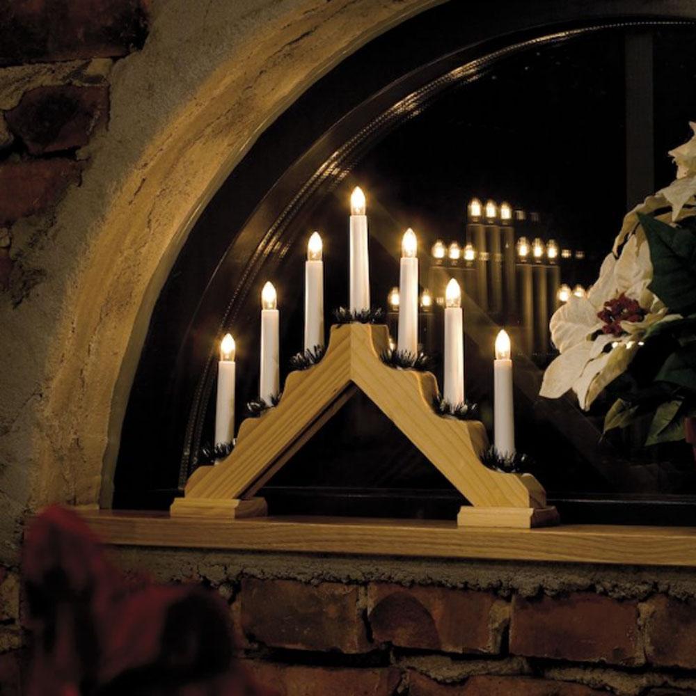 Weihnachtskandelaber - Weihnachtsbeleuchtung für innen - 7 Lichter - 30 x 38 cm - warmweiß