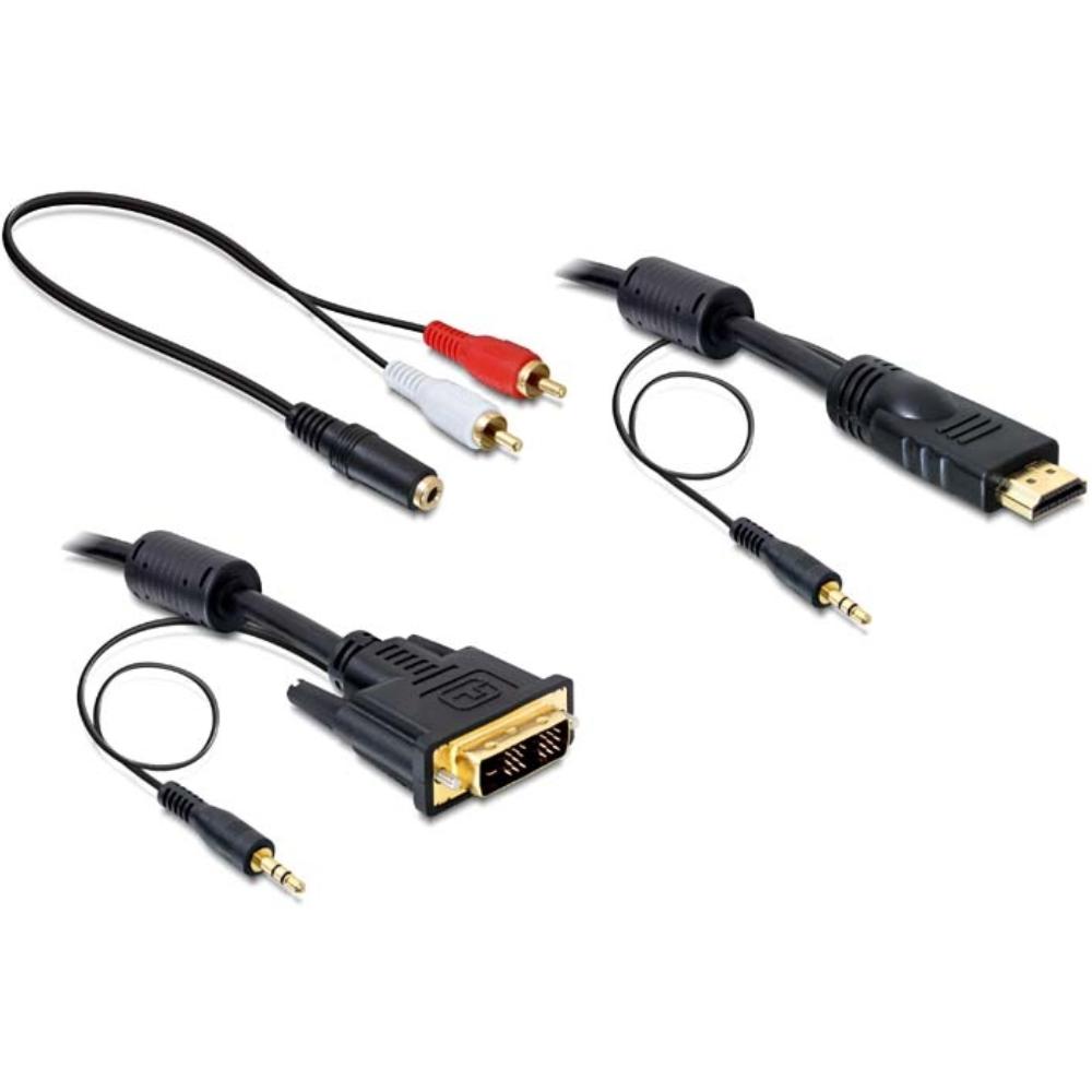 HDMI - DVI mit analogem Audio - 2 Meter - Delock
