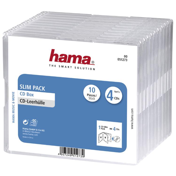 CD/DVD Leeres Slim Gehäuse 10 Stück - Hama