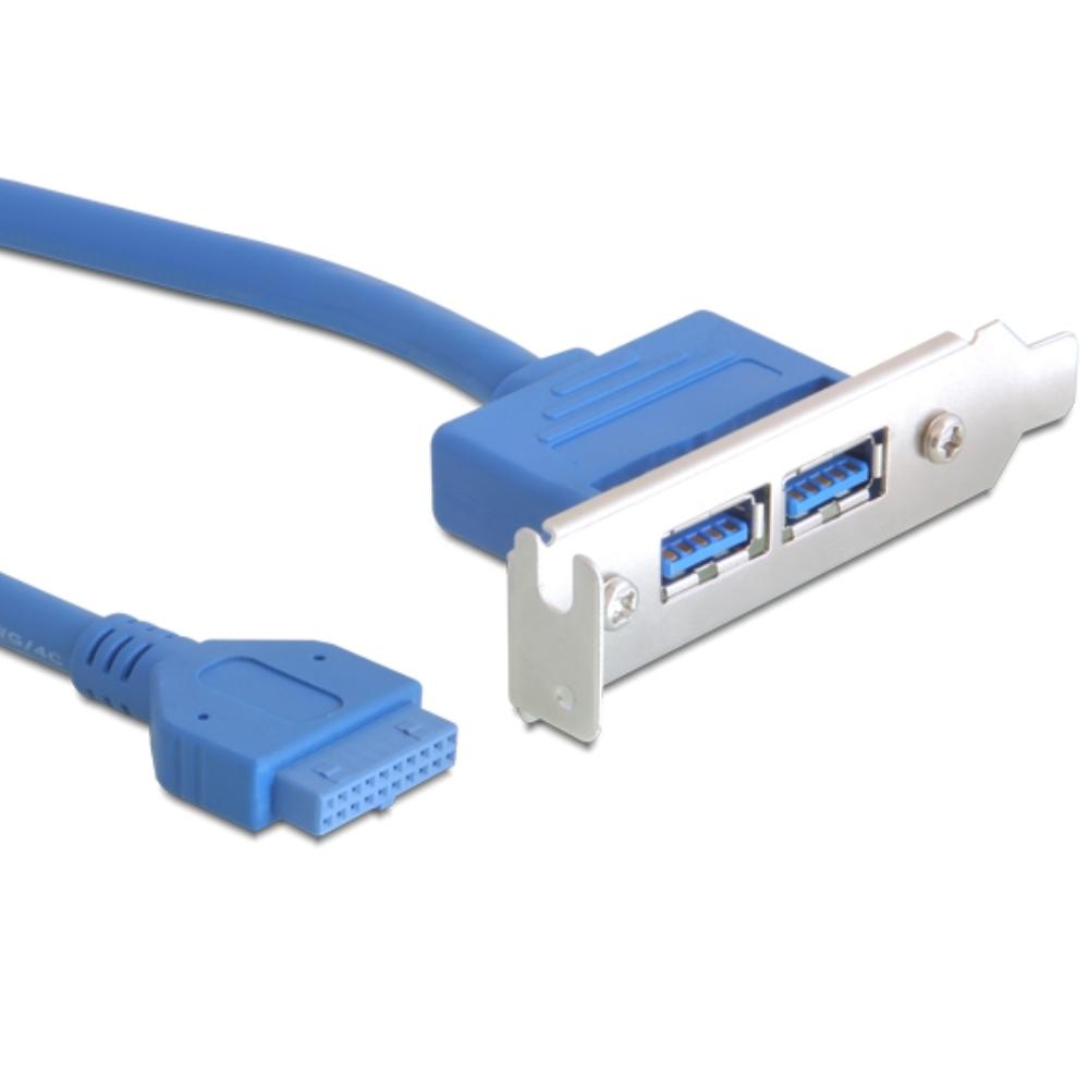 Pinheader auf 2x USB A Halterung - Delock