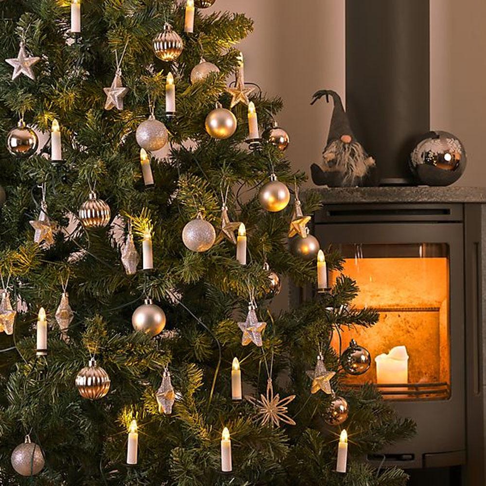 Weihnachtsdekoration - Weihnachtsbeleuchtung für Innen und Außen - 20 Lichter - 19 Meter - warmweiß