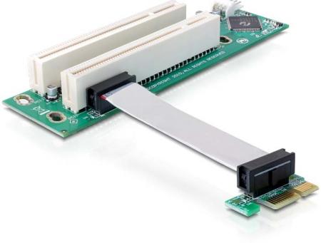 PCI Riser Karte 2x32bit/5V links 9cm Kabel - Delock