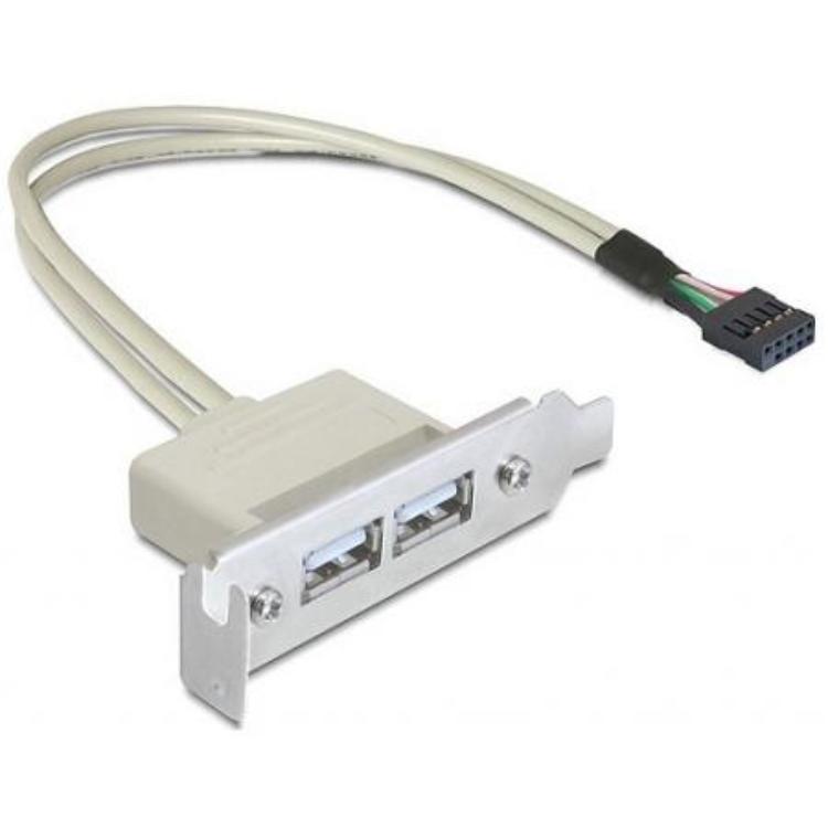Pinheader auf 2x USB A Halterung - Delock