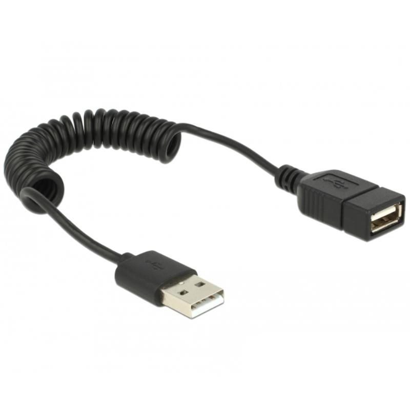 USB 2.0 Spiralverlängerungskabel - Delock