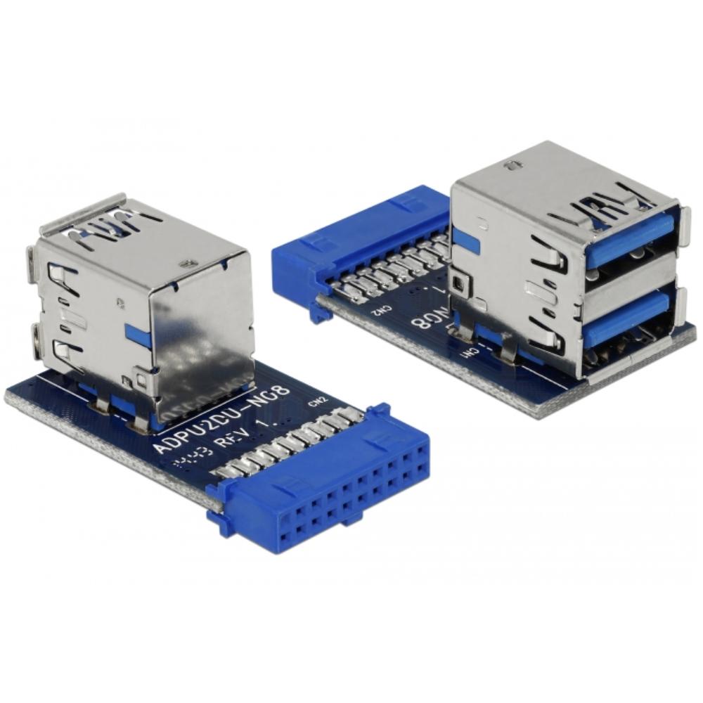 Pinheader auf 2x USB A - Delock