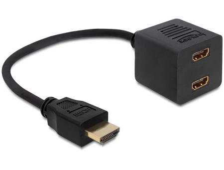 Adapterkabel HDMI St > 2x Bu High Speed HDMI mit Ethernet - Delock