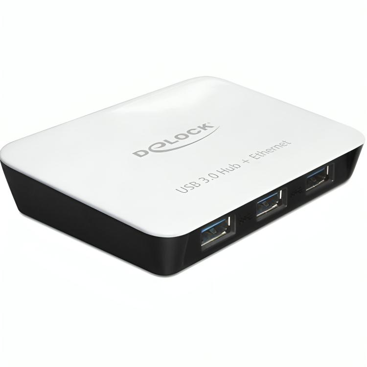 USB Hub mit Netzwerkadapter - Delock