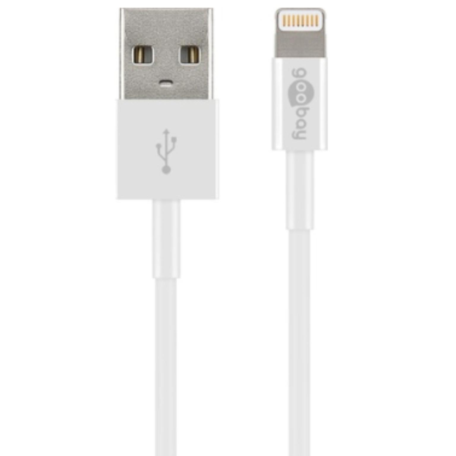 USB-Lightning-Datenkabel - 1 Meter - Weiss - Goobay