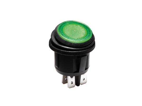 BELEUCHTETER WIPPSCHALTER GRÜNE LED 12 V 2P DPST / ON OFF - HQ Products