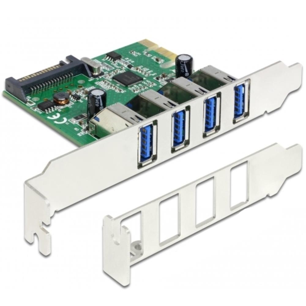 PCI Express Karte 4x USB 3.0 - Delock