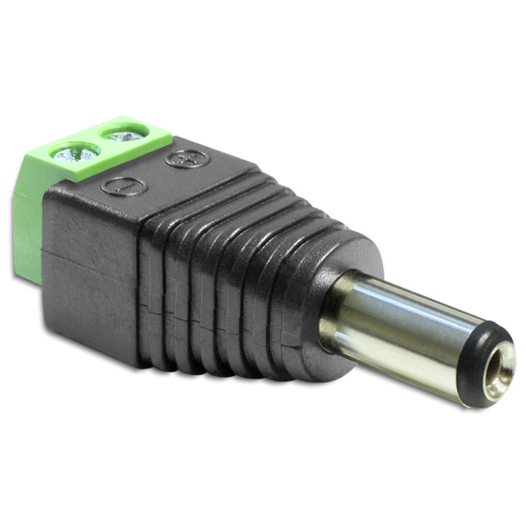 Delock Adapter DC 2,5 x 5,5 mm Stecker > Klemmleiste 2 polig