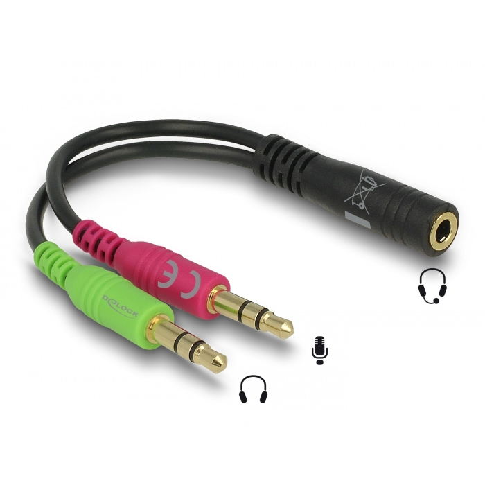 Aux-Splitterkabel - Mikrofon und Audio - Delock